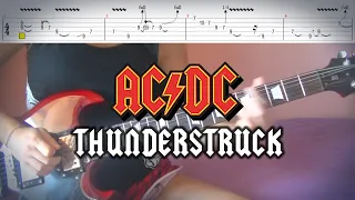 AC/DC - Thunderstruck Guitar Solo (TAB + slow speed)