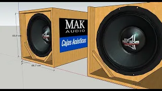 Bafle/ Subwoofer 15 pulgadas 1000w medidas para fabricarlo