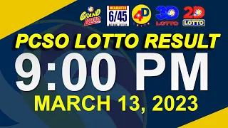 Lotto Result Today 9PM Draw March 13 2023