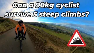 Can a 90kg cyclist survive 5 steep climbs in the Fox Valley. Data overlays video