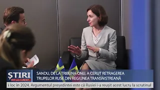 Maia Sandu a cerut, de la tribuna ONU, retragerea armatei Risiei din Republica Moldova.