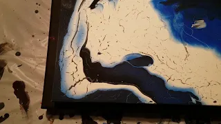 Acrylic pour experiment # 2 follow up.  Fluid painting with WD40 update.