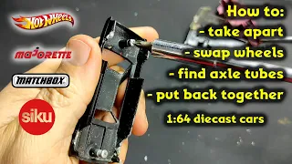 How to take apart, swap wheels and put back together 1:64 diecast cars