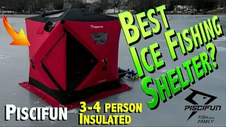 Piscifun Ice Fishing Shelter Review | 3-4 Person Insulated Shanty | How to Set-Up