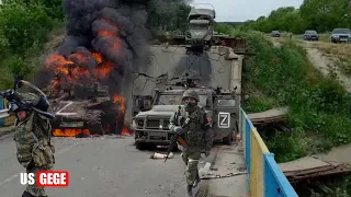 ATTACK FOOTAGE!! Ukrainian Omega troops destroy five Russian combat vehicles in Bakhmut