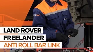How to change front anti roll bar link on LAND ROVER FREELANDER TUTORIAL | AUTODOC