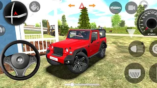 New Mahindra Red Thar Driving Gameplay | Indian Cars Simulator Game | #indiancarsimulator3d