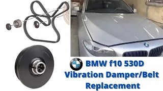 BMW F10 530d ( N57engine ) vibration damper, belt and pulleys replacement