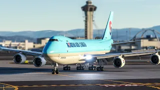 Korean Air Cargo 747-8F - 10 Hour Flight To LAX - Microsoft Flight Simulator 4K - ICN--LAX