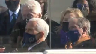 Bill Clinton appears to fall asleep during Biden's speech