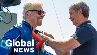 Billionaire space race: Virgin Galactic’s Richard Branson reaches low Earth orbit in space flight