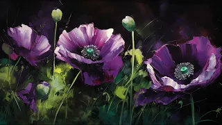 Poppies | Contemporary Art For Your TV | Original AI Art