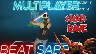 Beat Saber || MULTIPLAYER UPDATE - Crab Rave by Noisestorm (Expert+) || Mixed Reality
