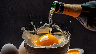Eggs, sugar and champagne. Just 15 minutes and the pleasure is ready.Sabayon Cream