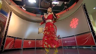 Dancer Tia Wood performs at CBC Edmonton's centre stage