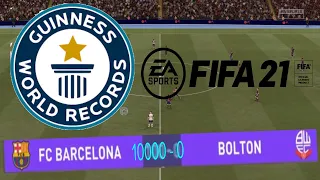 BREAKING THE WORLD RECORD FOR MOST GOALS IN ONE FIFA 21 MATCH!!!!