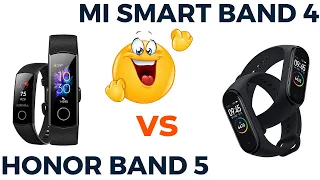 Xiaomi Mi Smart Band 4 vs Honor Band 5. Битва смарт часов! Кто выйдет победителем?🤨