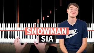Snowman - Sia - PIANO TUTORIAL (accompaniment with chords)