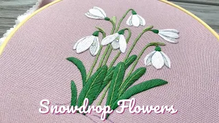 How to stitch Snowdrop Flowers | Hand Embroidery Pattern and Kit | Video Tutorial Part 3