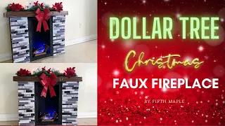 Dollar tree christmas diy 2022- Dollar tree faux fireplace- dollar tree christmas decor diy