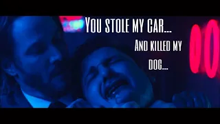 They stole his car and killed his dog | John wick Night club fight...