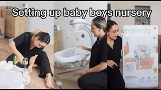 GETTING MY SONS NURSERY READY at 27 wks pregnant | VLOG 1 🍼🐻
