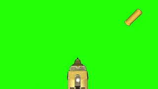 Pistol Desert Eagle (gold) FPS view, fire and reload, green screen