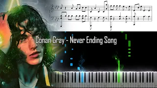 Conan Gray - Never Ending Song - Piano Tutorial - Free download sheet music and MIDI