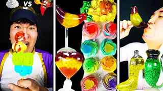 Rainbow Dessert POP IT Kohakuto, Cotton Candy, Popping Boba, Jelly ASMR MUKBANG | TikTok Funny Video