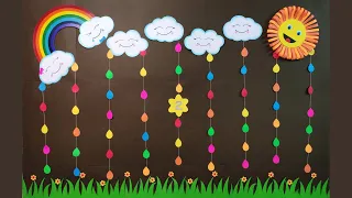 Beautiful Party Decoration Ideas At Home | Easy & Simple Rainbow Sunshine Theme Birthday Backdrop