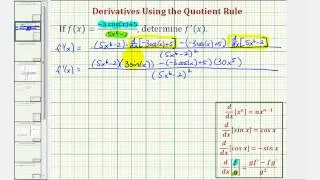 Ex: Find a Derivative and Using the Quotient Rule (trig/poly)