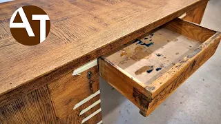 BEAUTIFUL restoration of an UGLY desk