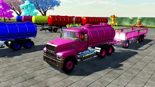 Deliver Pink Color Tanker Truck Pick up Pink Carrots in Adventures fs22 Game #farmingsimulator22