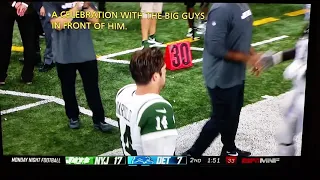 Sam Darnold #14 1st td throw 41yds Jets/Lions