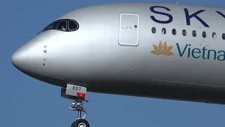 Vietnam Airlines SkyTeam Livery Airbus A350-900 VN-A897 Landing and Takeoff [NRT/RJAA]