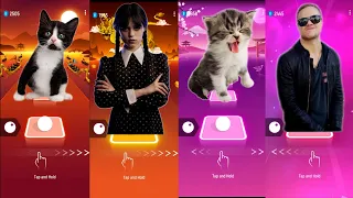 Cute Cats vs Wednesday Lady Gaga Bloody MARY vs Imagine Dragons BELIEVER game in Tiles Hop Edm Rush!