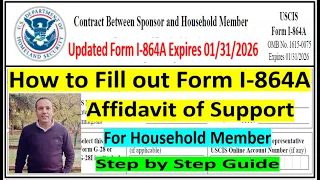 I-864A  Affidavit of Support | Contract Between Sponsor and Household Member | Expires on 1/31/2026