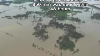 Drone footage shows county inundated by flood