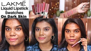 Lakme Liquid Lipstick Swatch On Dark & Acne prone Skin