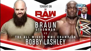 WWE Raw Live - Braun Strowman vs Bobby Lashley Full Match HD