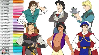 Disney Prince Coloring Book Compilation Eric Aladdin Charming Flynn Shang Kristoff Men of Disney