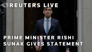 LIVE: British Prime Minister Rishi Sunak makes statement outside Downing Street