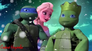 TMNT and Disney Leo and Elsa Одна красивая леди