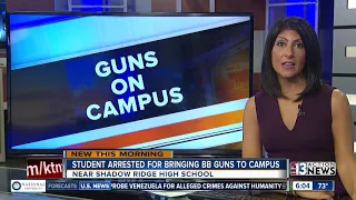 Student arrested for bringing BB guns on campus