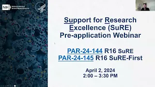 Support for Research Excellence (SuRE) Pre-Application Webinar