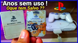 MEMORY CARD PLAYSTATION 1| ANOS SEM USO OQUE TEM NA MEMORIA ?