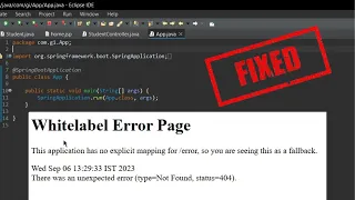 Fixed: Whitelabel Error Page 404 spring boot | structure of springboot project | @ComponentScan