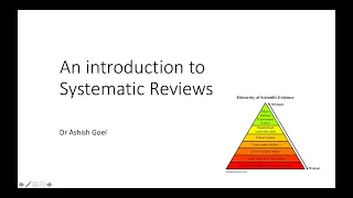 Systematic Reviews - An Introduction