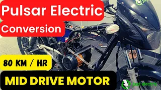 High Speed Petrol Bike to Electric conversion⚡ Mid Drive Motor kit | with Gearbox 🔥