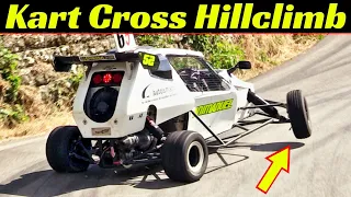 4x CRAZY 600cc Kart Cross at Slalom & Hillclimb Races - 16.000 rpm MotorBike Engine Screen & Show!